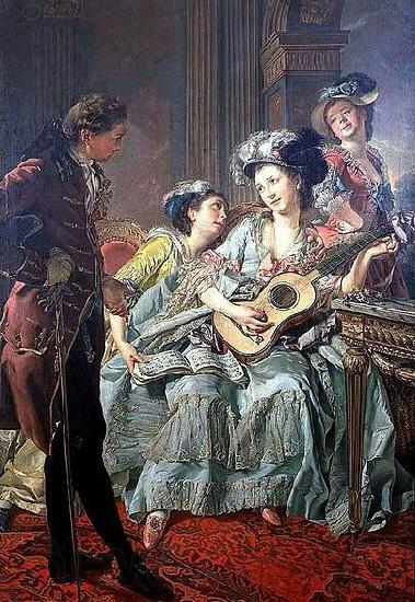 Louis Rolland Trinquesse The Courtship France oil painting art